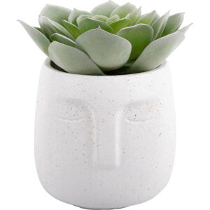 Bílý keramický květináč PT LIVING Face, ø 12,5 cm