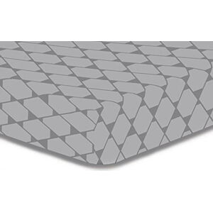 Šedé elastické prostěradlo z mikrovlákna DecoKing Rhombuses, 200 x 220 cm
