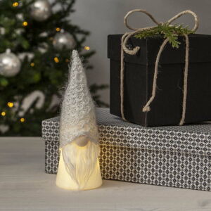 Bílo-šedá světelná dekorace s vánočním motivem ø 6,5 cm Joylight – Star Trading