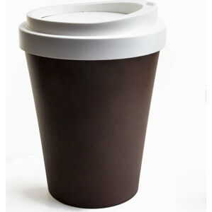 Hnědo-bílý odpadková koš Qualy&CO Coffee Bin