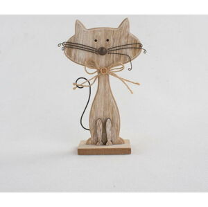 Dřevěná dekorace ve tvaru kočky Dakls Cats, výška 18 cm