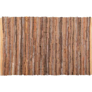 Hnědo-oranžový kožený koberec Tiseco Home Studio Nayya, 60 x 90 cm