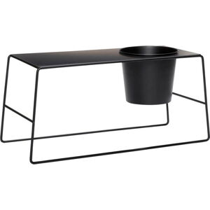 Černý kovový konferenční stolek se zabudovaným květináčem Hübsch Metal