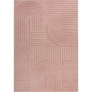 Růžový vlněný koberec Flair Rugs Zen Garden, 160 x 230 cm