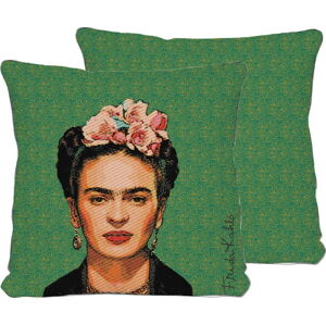 Zelený polštář Madre Selva Frida, 45 x 45 cm