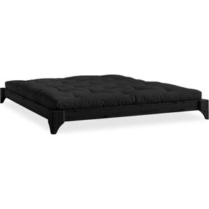 Dvoulůžková postel z borovicového dřeva s matrací Karup Design Elan Double Latex Black/Black, 160 x 200 cm