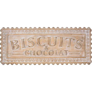 Nástěnná cedule z borovicového dřeva Antic Line Biscuits et Chocolat