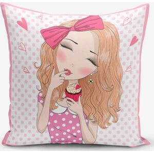 Povlak na polštář Minimalist Cushion Covers Girl With Cupcake, 45 x 45 cm