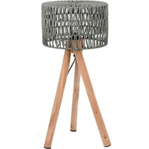 Šedá stolní lampa z mangového dřeva LABEL51 Stripe