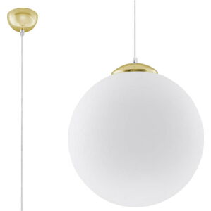 Závěsné svítidlo ve zlaté barvě se skleněným stínidlem ø 40 cm Cezab – Nice Lamps
