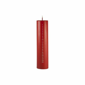 Červená adventní svíčka s čísly Unipar, doba hoření 98 h