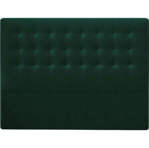 Lahvově zelené čelo postele se sametovým potahem Windsor & Co Sofas Athena, 140 x 120 cm