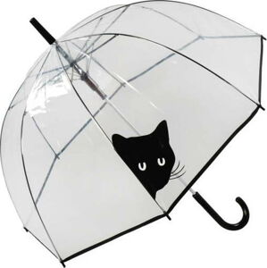 Transparentní holový deštník Birdcage Peeking Cat, ⌀ 84 cm