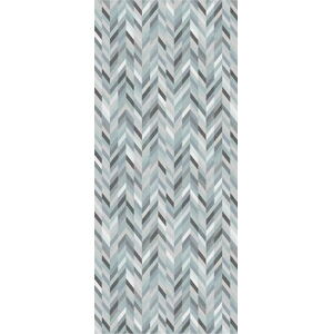 Modro-šedý běhoun Floorita Leather, 60 x 140 cm