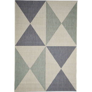 Béžovo-modrý venkovní koberec Floorita Geo, 160 x 230 cm