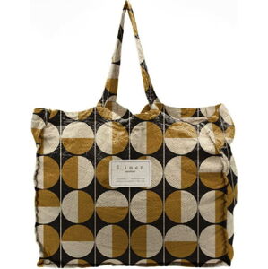 Látková taška Linen Couture Circles, šířka 50 cm