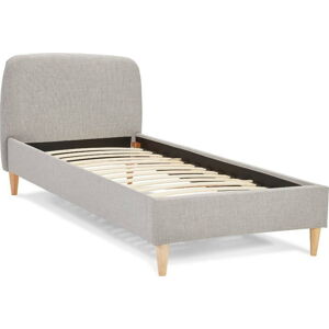 Šedá čalouněná postel s roštem 90x200 cm Drome - Kokoon