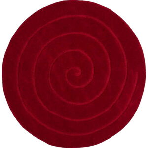 Rubínově červený vlněný koberec Think Rugs Spiral, ⌀ 180 cm