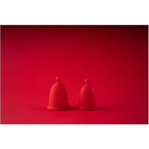 Sada 2 červených menstruačních kalíšků Whoop.de.doo Duo