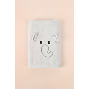 Světle šedý bavlněný dětský ručník 50x75 cm Jumbo – Foutastic