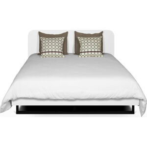 Bílá postel s černými kovovými nohami TemaHome Mara, 160 x 200 cm