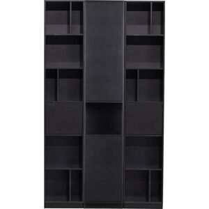 Černá modulární knihovna z borovicového dřeva 120x210 cm Finca – WOOOD