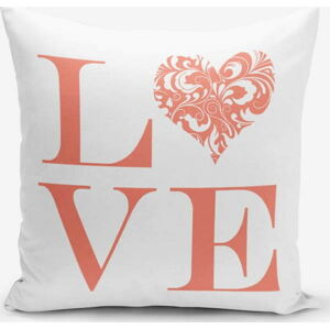 Povlak na polštář s příměsí bavlny Minimalist Cushion Covers Love Flower, 45 x 45 cm