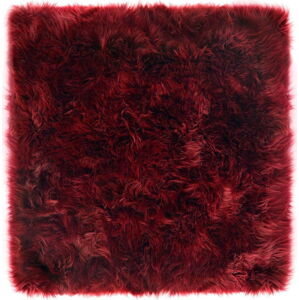 Červený koberec z ovčí kožešiny Royal Dream Zealand Square, 70 x 70 cm