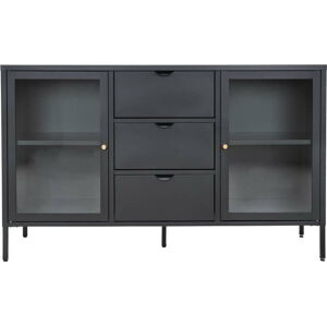 Černá kovová vitrína 140x85 cm Dalby – House Nordic