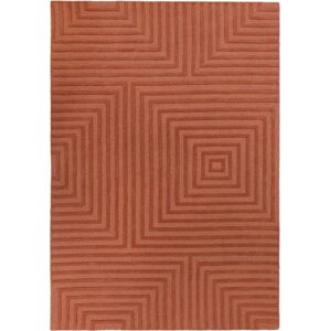 Oranžový vlněný koberec Flair Rugs Estela, 120 x 170 cm
