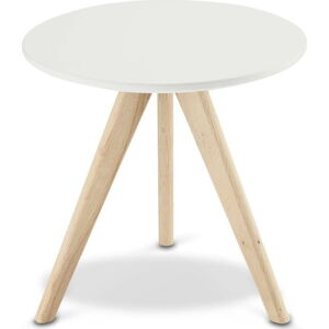 Bílý konferenční stolek s nohami z dubového dřeva Furnhouse Life, Ø 40 cm