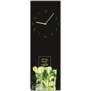 Nástěnné hodiny Styler Glassclock Mojito, 20 x 60 cm