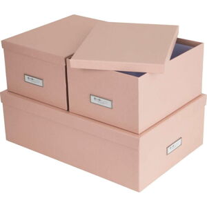 Kartonové úložné boxy v sadě 3 ks s víkem Inge – Bigso Box of Sweden