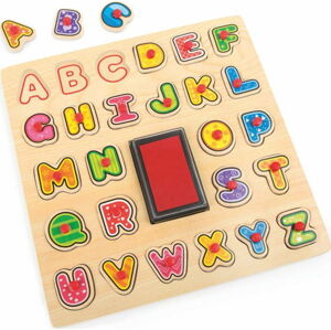 Dřevěná hračka Legler ABC Stamp & Puzzle