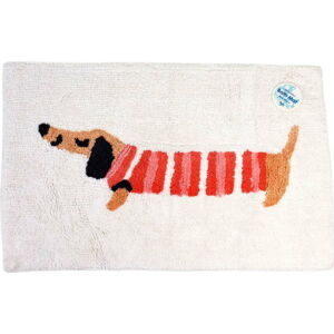 Červená/bílá koupelnová předložka 83x52,5 cm Sausage Dog – Rex London