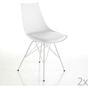 Sada 2 bílých jídelních židlí Tomasucci Kiki