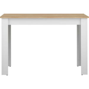 Bílý jídelní stůl s deskou v dekoru dubu 110x70 cm Nice - TemaHome