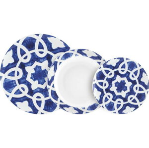 18dílná sada modro-bílého porcelánového nádobí Villa Altachiara Vietri