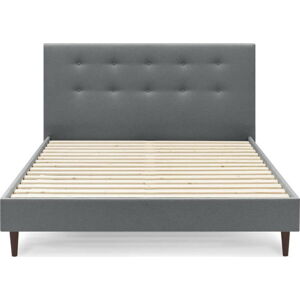 Tmavě šedá dvoulůžková postel Bobochic Paris Rory Dark, 160 x 200 cm