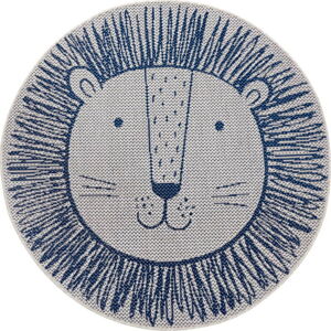 Modrý dětský koberec Ragami Lion, ø 160 cm