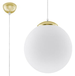 Závěsné svítidlo ve zlaté barvě se skleněným stínidlem ø 30 cm Cezab – Nice Lamps