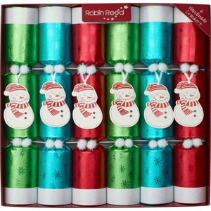 Vánoční crackery v sadě 6 ks Racing Snowman - Robin Reed
