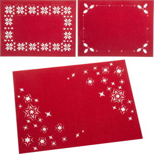 Sada 3 červených vánočních prostírání Unimasa, 30 x 40 cm