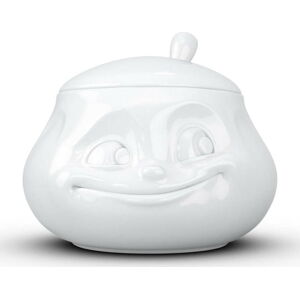 Bílá usměvavá cukřenka z porcelánu 58products