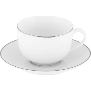 Sada 4 bílých porcelánových hrnků s podšálky Villa Altachiara Platinum Chic