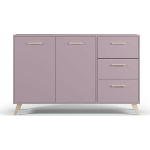Růžová nízká komoda 140x86 cm Burren - Cosmopolitan Design