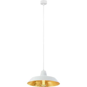 Bílé stropní svítidlo s vnitřkem ve zlaté barvě Bulb Attack Cinco, ⌀ 35 cm