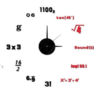 Nástěnné nalepovací hodiny Mauro Ferretti Math, ⌀ 50 cm