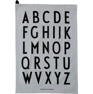 Šedá bavlněná utěrka Design Letters Alphabet, 40 x 60 cm