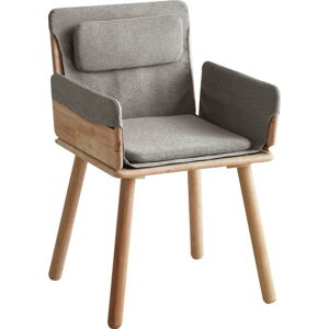 Jídelní židle se šedým textilním podsedákem a opěrkami DEEP Furniture Jack